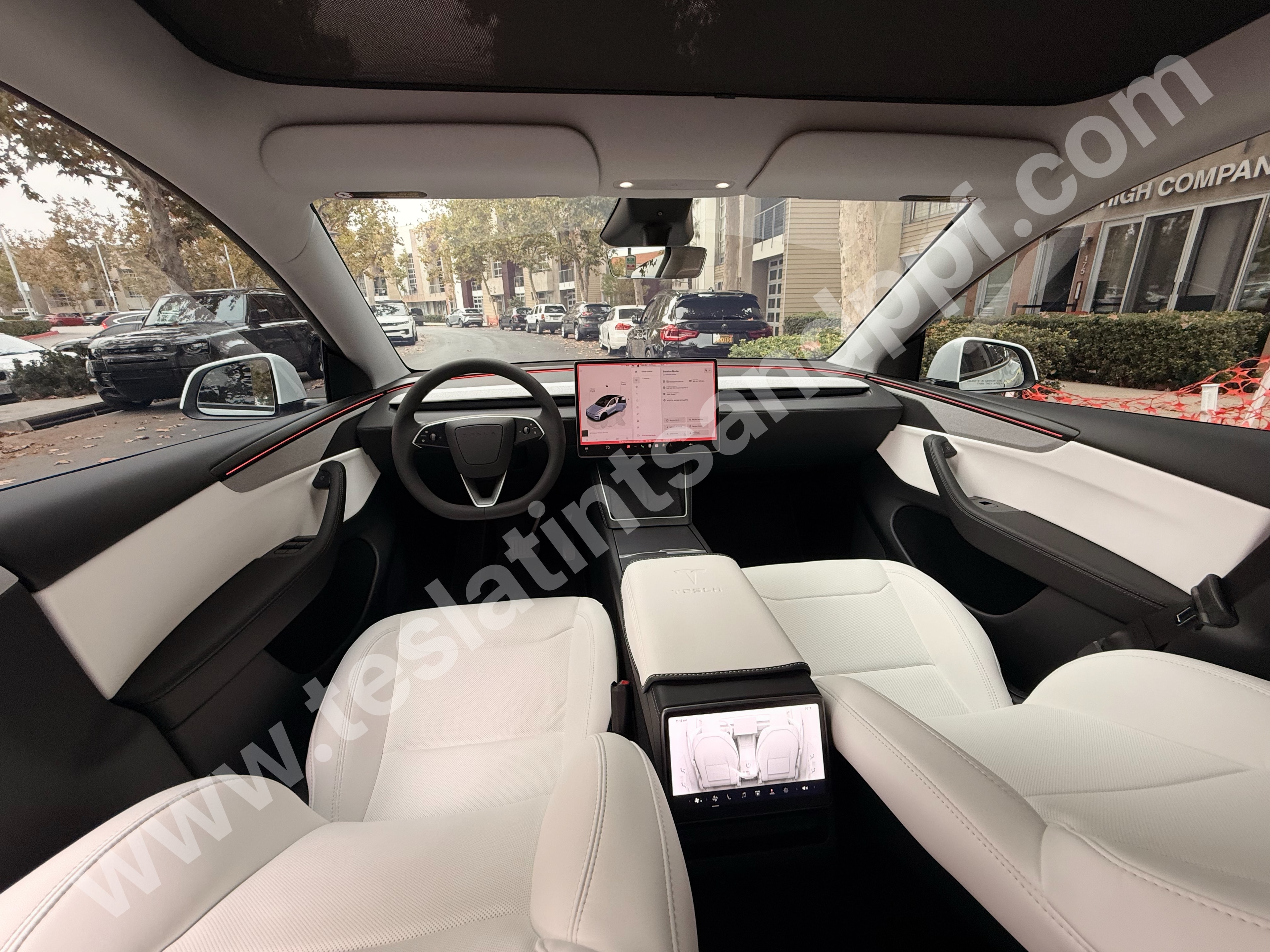 Tesla exterior with ceramic window tint, Santa Ana