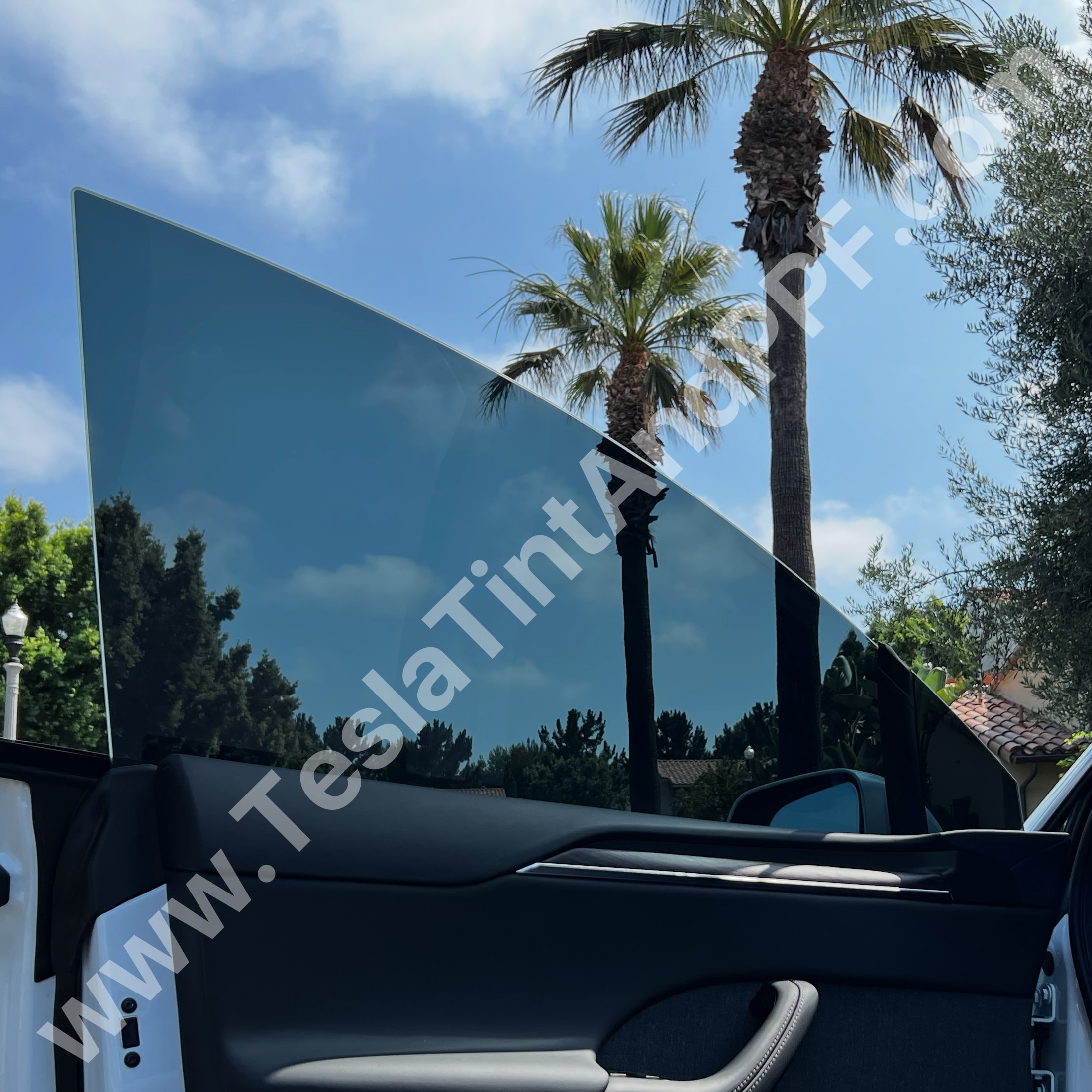 Tesla window tint ceramic film close up